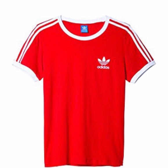 Adidas Originals Red Three-Stripe Shirt - Picture 2 of 2